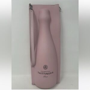 Pink Champagne Taittinger Rose' Insulated Bottle Holder / Cooler w Wrist Strap